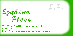 szabina pless business card